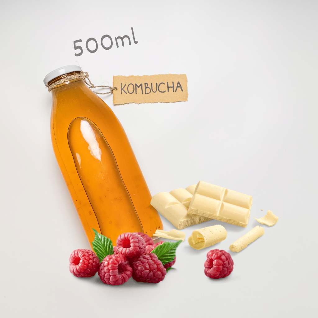 Kombucha WhiteChocolade en Rasberry 500ml