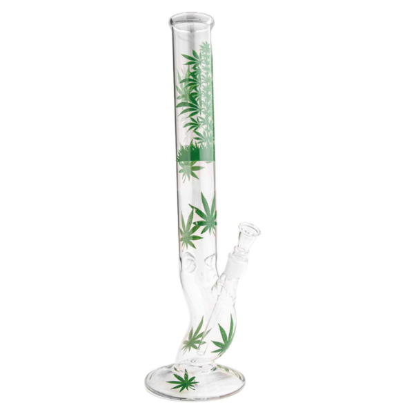 Extra Large Glass Ice Bong Curved Plant 45 cm