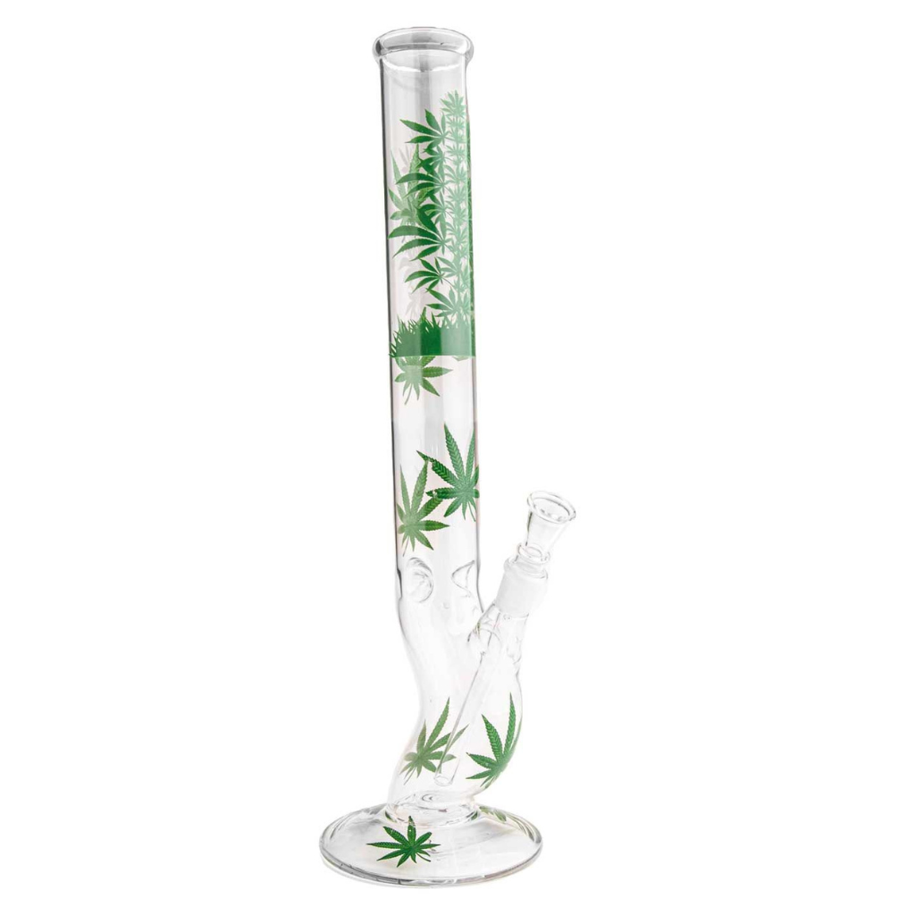 Extra Large Glass Ice Bong Curved Plant 45 cm