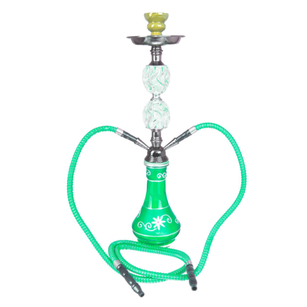 Shisha W 635 Green Swirl 53 Cm 2 Hose